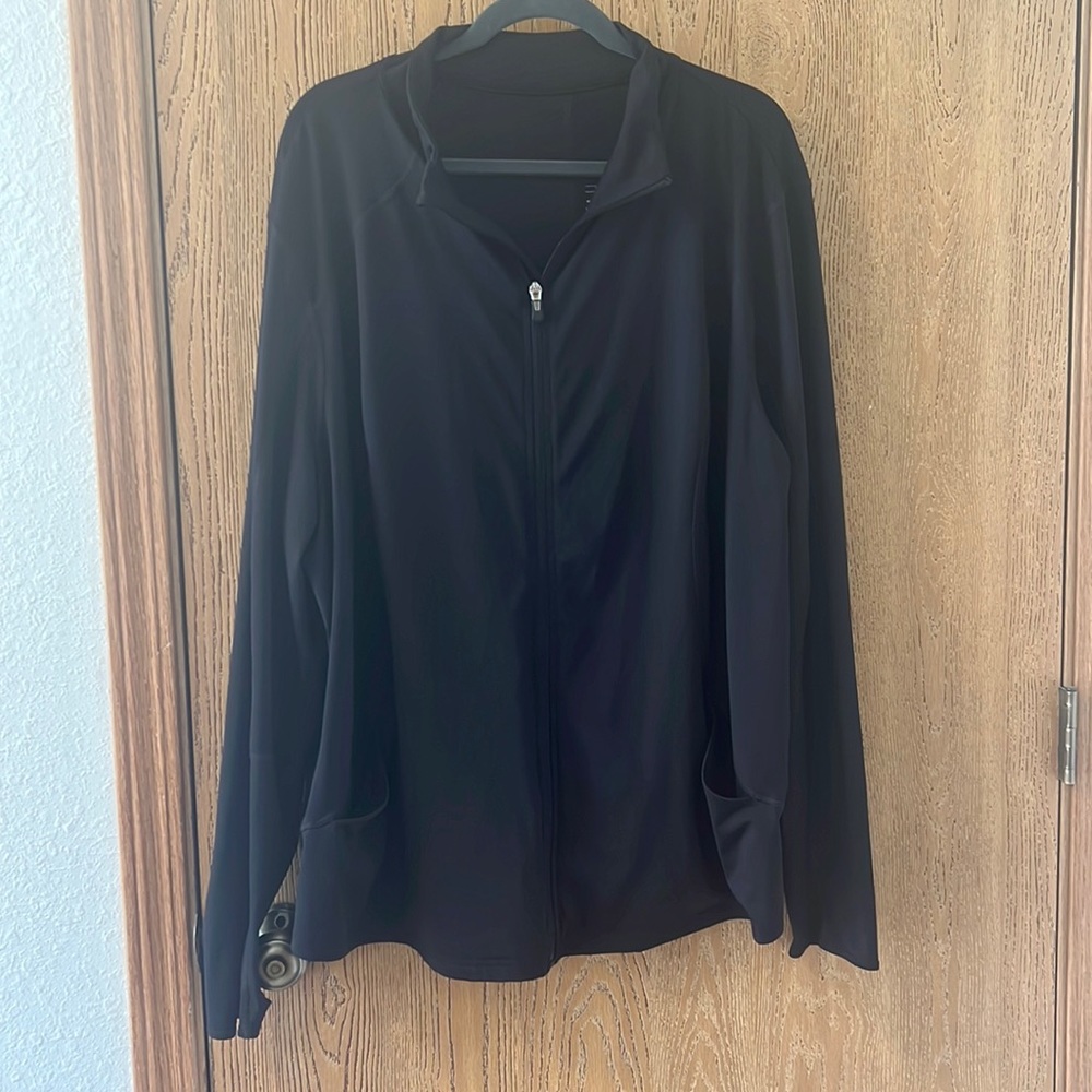 Tek Gear Black Athletic Zip Up Jacket Size 3X